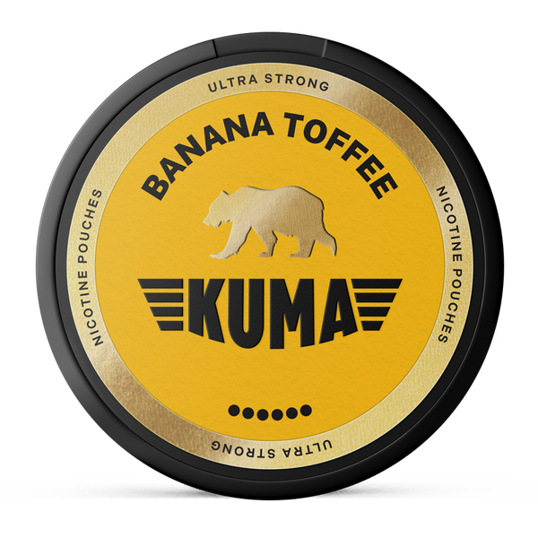 Kuma Banana Toffee 13.75mg Nicotine Pouches – Wholesale & Bulk Supply