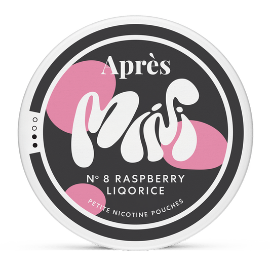 APRÈS Raspberry Liqorice Mini 3.2 mg Nicotine Pouches – Wholesale & Bulk Supply