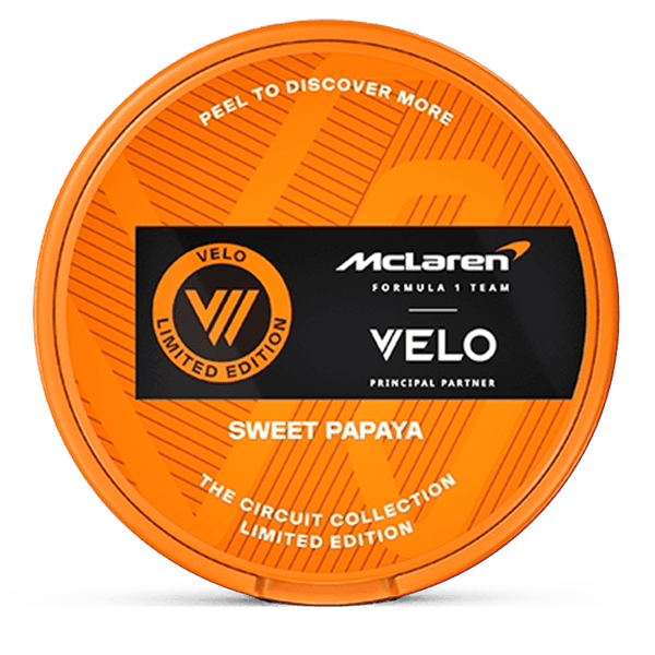 VELO McLaren Sweet Papaya Nicotine Pouches – Wholesale & Bulk Supply