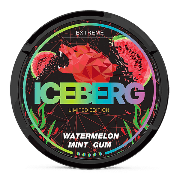 Iceberg Watermelon Mint Gum 30mg Nicotine Pouches – Wholesale & Bulk Supply